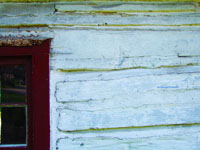 settler's cabin outside wall