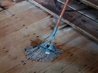 mop on wooden floor