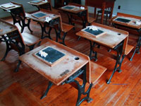 antique schoolhouse desks