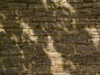 shaded stone wall