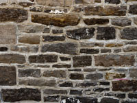 stone wall of vintage woolen mill
