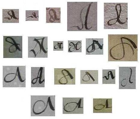  down the alphabet by letter for old English documents see image below 