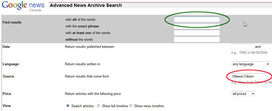 Ottawa Citizen news archive