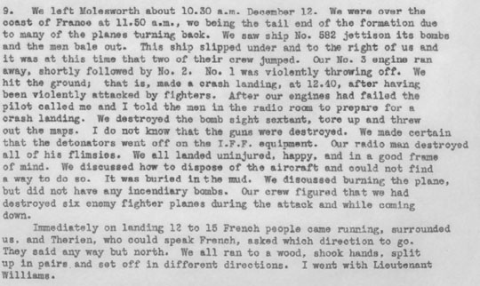 World War II soldier escape report