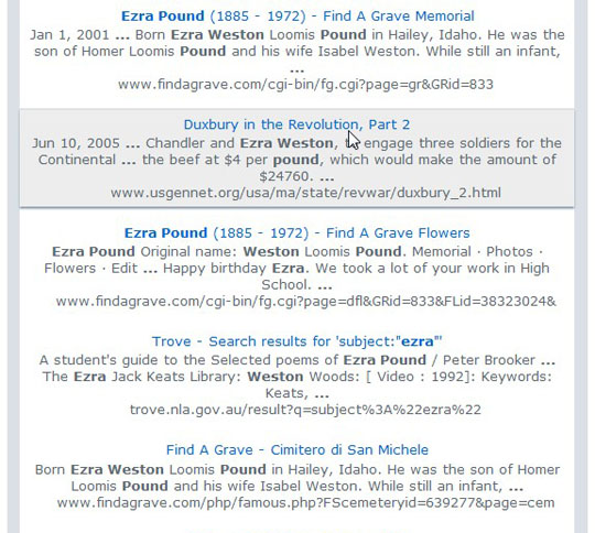 search results for Ezra Weston Pound