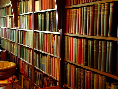 shelves of books
